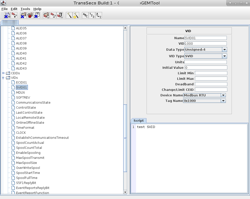 TransSECS/PLC Editor